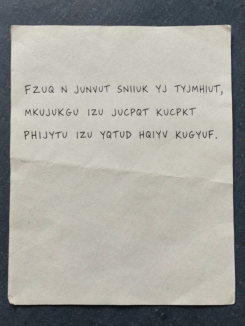 Crownford — handwritten coded note