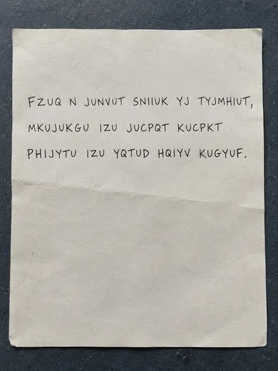 Crownford — handwritten coded note